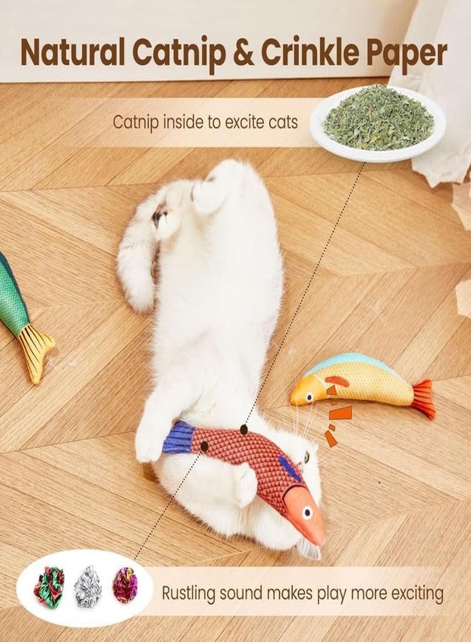 D&C PAWS لعبة سمكة النعناع البري من دي آند سي باوز للقطط، ناعمة ومتينة، ألعاب تفاعلية للقطط الصغيرة للتمرين داخل المنزل، لعبة مضغ للتسنين بطول 8 بوصات لجميع السلالات (عبوة من قطعة واحدة، متعددة الألوان) - Image 4